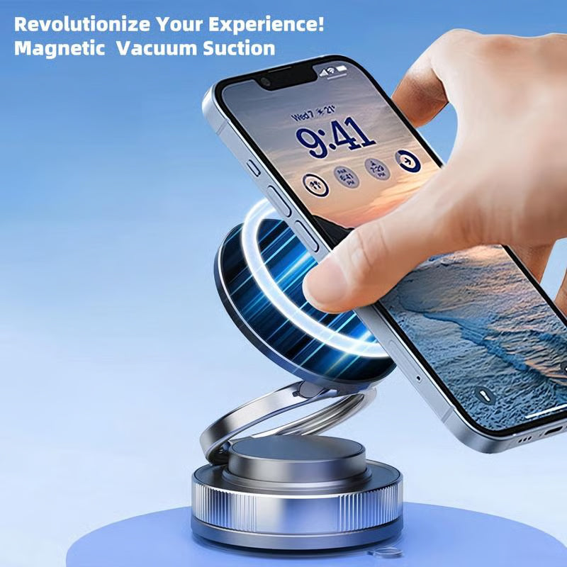 Phone Holder with Suction Base – 360-Degree Magnetic Mount