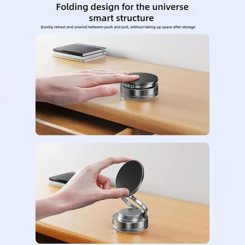 Phone Holder with Suction Base – 360-Degree Magnetic Mount