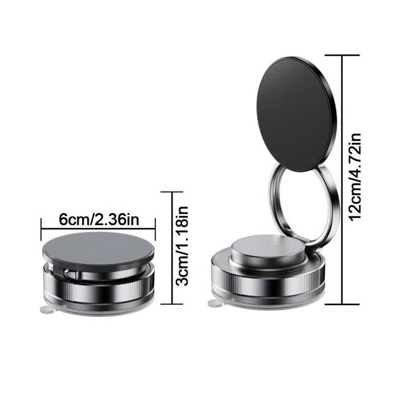 Phone Holder with Suction Base – 360-Degree Magnetic Mount
