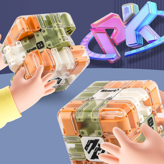 Engaging 3D Puzzle Cube with Enclosed Metal Sphere