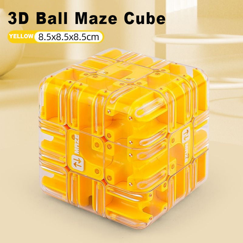 3D Puzzle Labyrinth Cube with Metal Ball