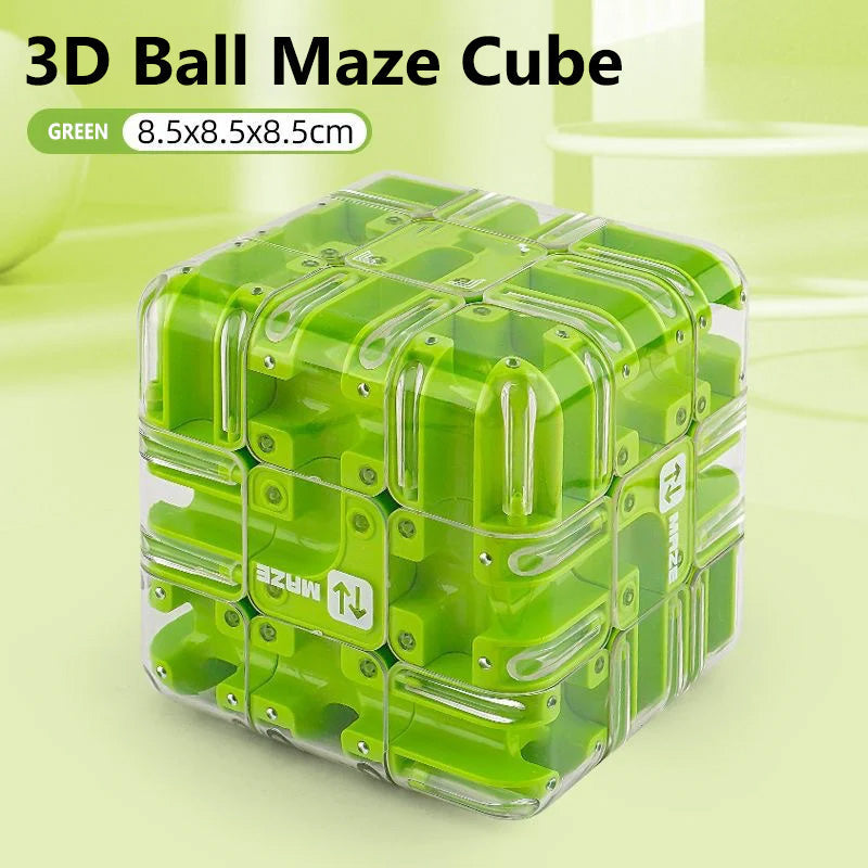 3D Puzzle Labyrinth Cube with Metal Ball