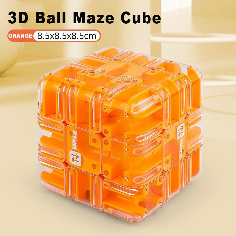 3D Puzzle Labyrinth Cube with Metal Ball