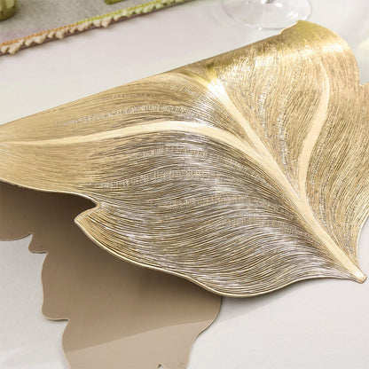 3D Elegant Table Mat in Gold Leaf – Luxury PVC Placemat