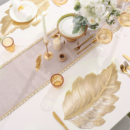 3D Elegant Table Mat in Gold Leaf – Luxury PVC Placemat