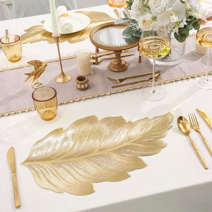 3D Elegant Table Mat in Gold Leaf – Luxury PVC Placemat
