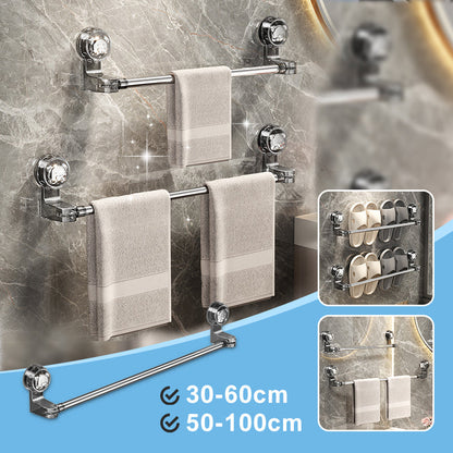 Suction Cup Towel Rack - Adjustable Length 30-100 cm | Stainless Steel
