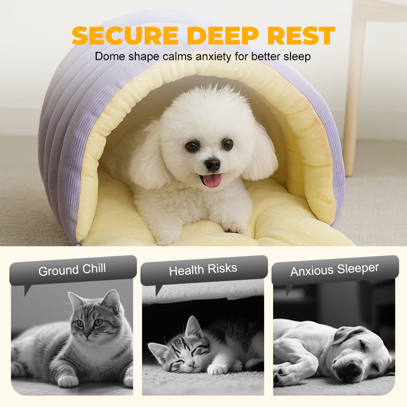 CozyNest Pet Cave Bed | Versatile 2-in-1 Design for Comfort