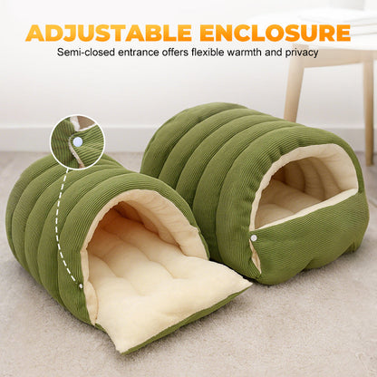 CozyNest Pet Cave Bed | Versatile 2-in-1 Design for Comfort