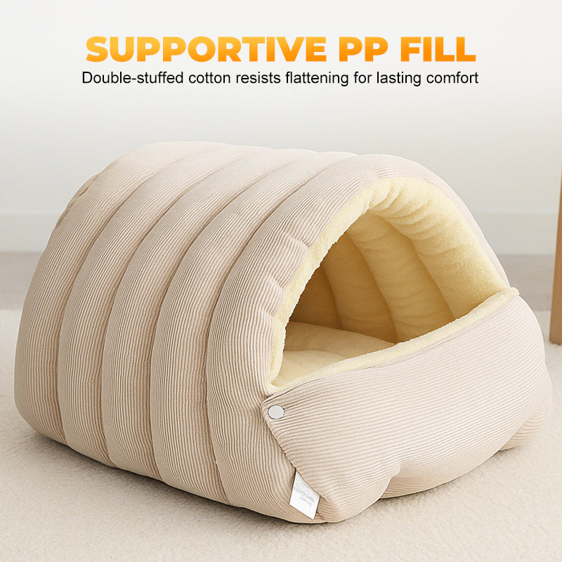 CozyNest Pet Cave Bed | Versatile 2-in-1 Design for Comfort