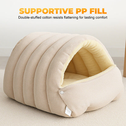 CozyNest Pet Cave Bed | Versatile 2-in-1 Design for Comfort