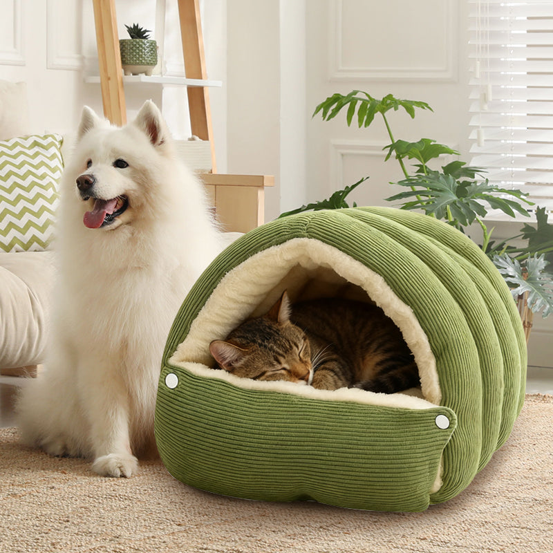 CozyNest Pet Cave Bed | Versatile 2-in-1 Design for Comfort
