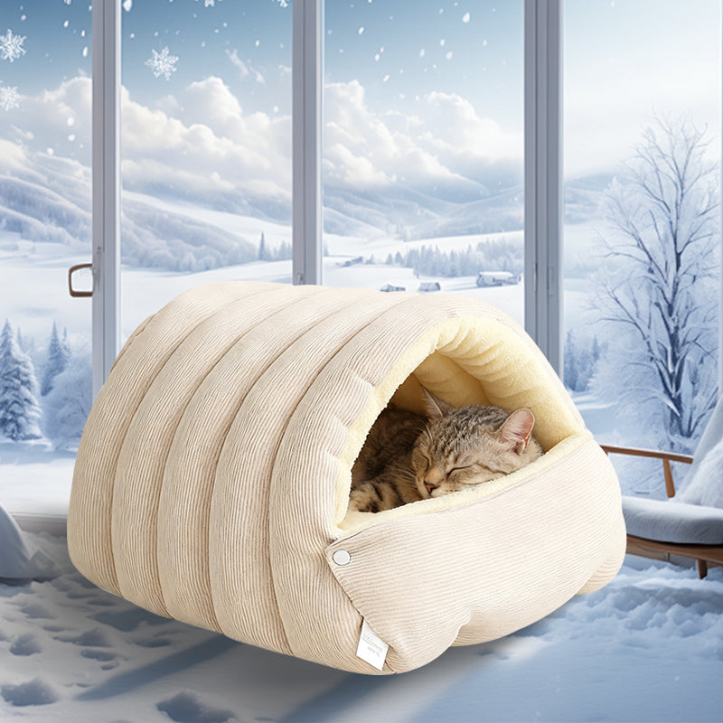 CozyNest Pet Cave Bed | Versatile 2-in-1 Design for Comfort