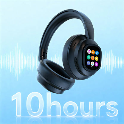 Bluetooth Headphones with LCD Display, Voice Control, Noise Isolation for Music and Calls