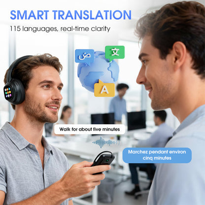 Bluetooth Headphones with LCD Display, Voice Control, Noise Isolation for Music and Calls
