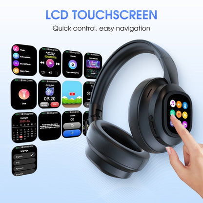 Bluetooth Headphones with LCD Display, Voice Control, Noise Isolation for Music and Calls