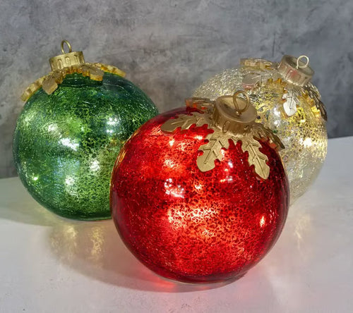 LED Christmas Ball GlowSphere – Warm Lighting with Timer Feature