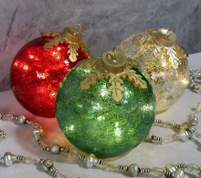 LED Christmas Ball GlowSphere – Warm Lighting with Timer Feature