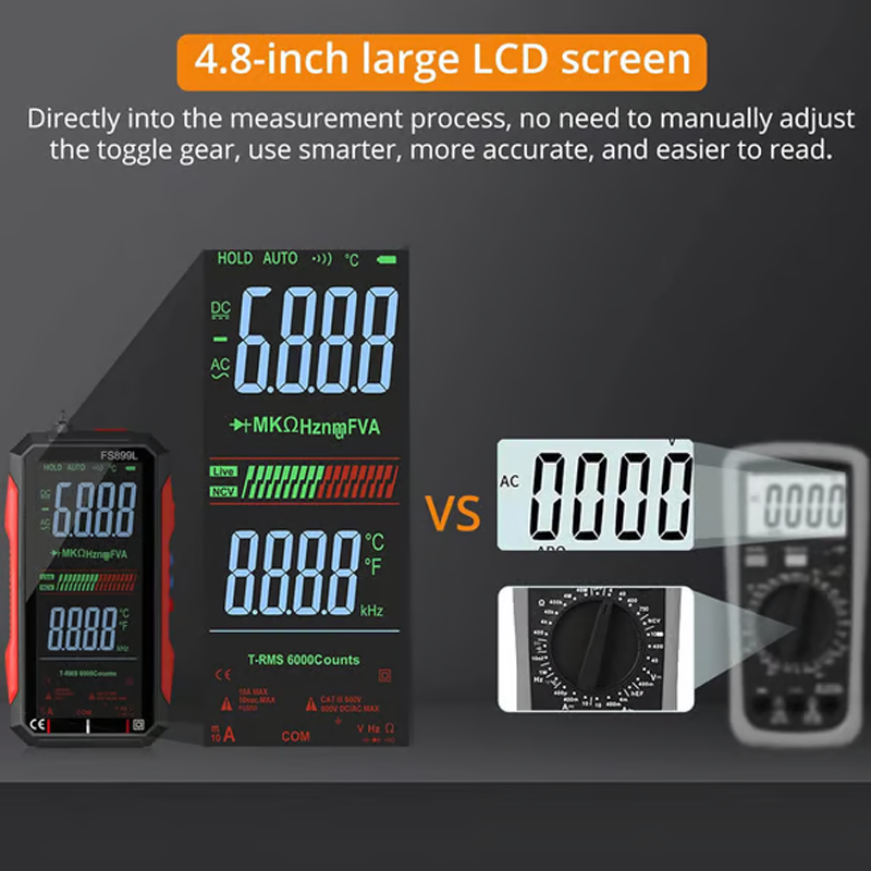 Compact USB Rechargeable Digital Meter with Auto-Range