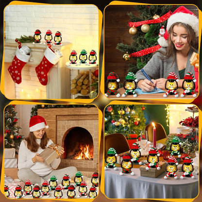 Mini Snowman Lantern Christmas Decoration with Hats and Scarves