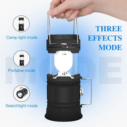LED Camping Lantern with Flickering Flame - 3 Functions
