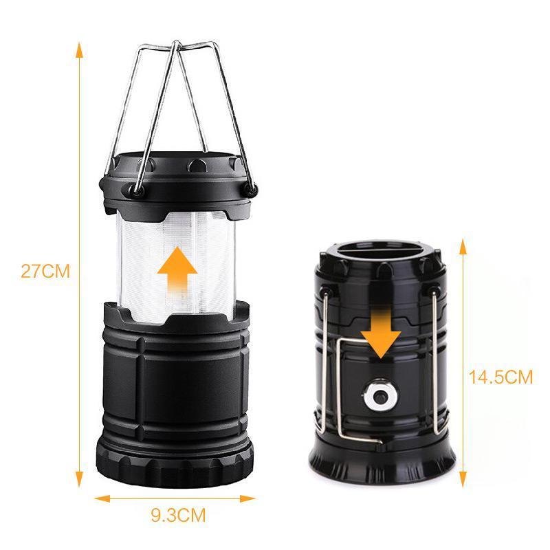LED Camping Lantern with Flickering Flame - 3 Functions