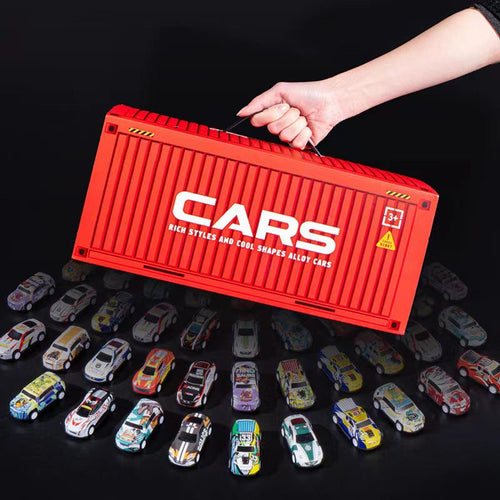 Mini Retro Car Set with 48 Vehicles and Built-in Garage for Kids