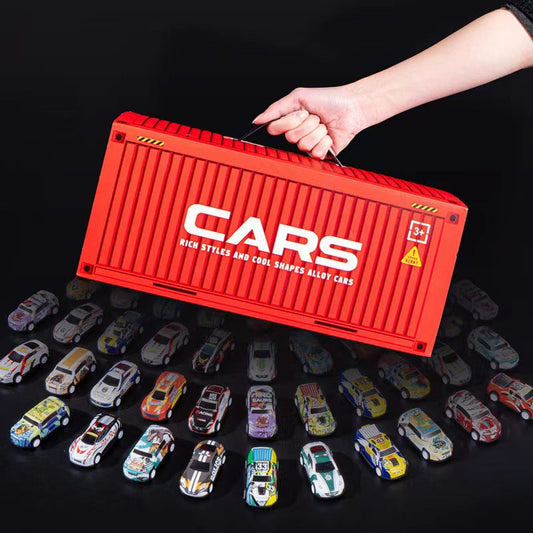 Mini Retro Car Set with 48 Vehicles and Built-in Garage for Kids