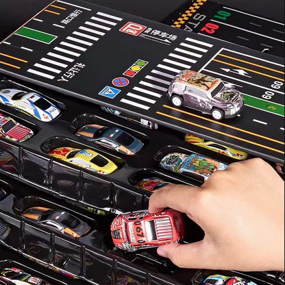Mini Retro Car Set with 48 Vehicles and Built-in Garage for Kids