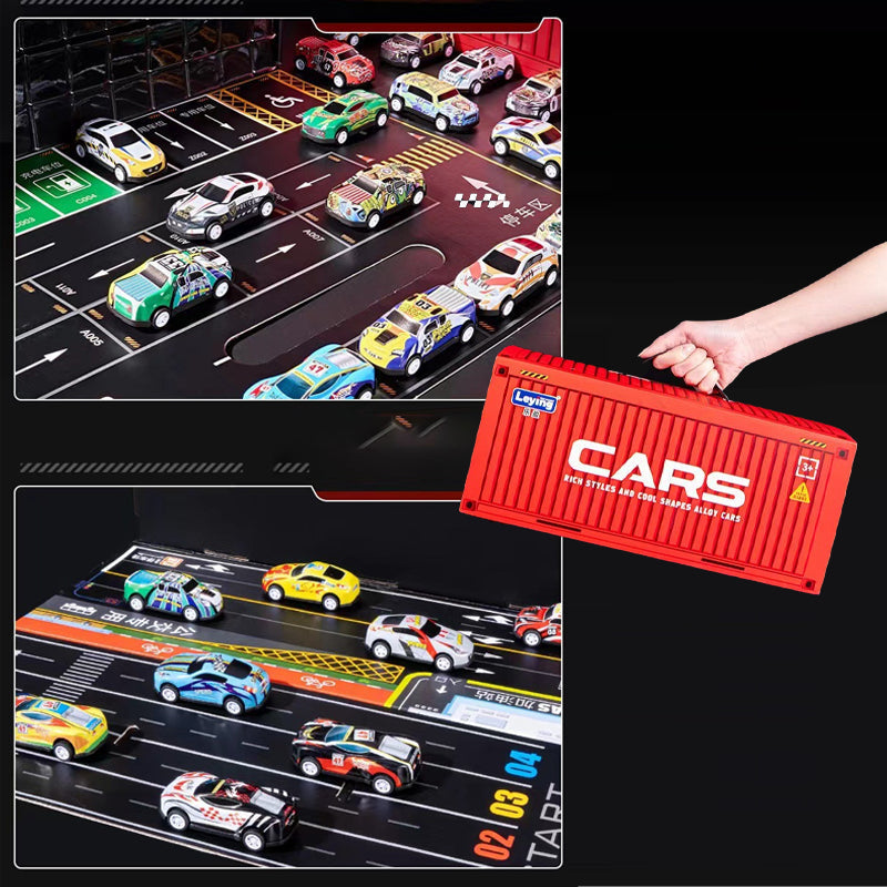 Mini Retro Car Set with 48 Vehicles and Built-in Garage for Kids