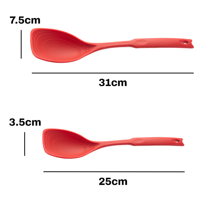 Versatile Heat-Resistant Silicone Spatula and Spoon Combo