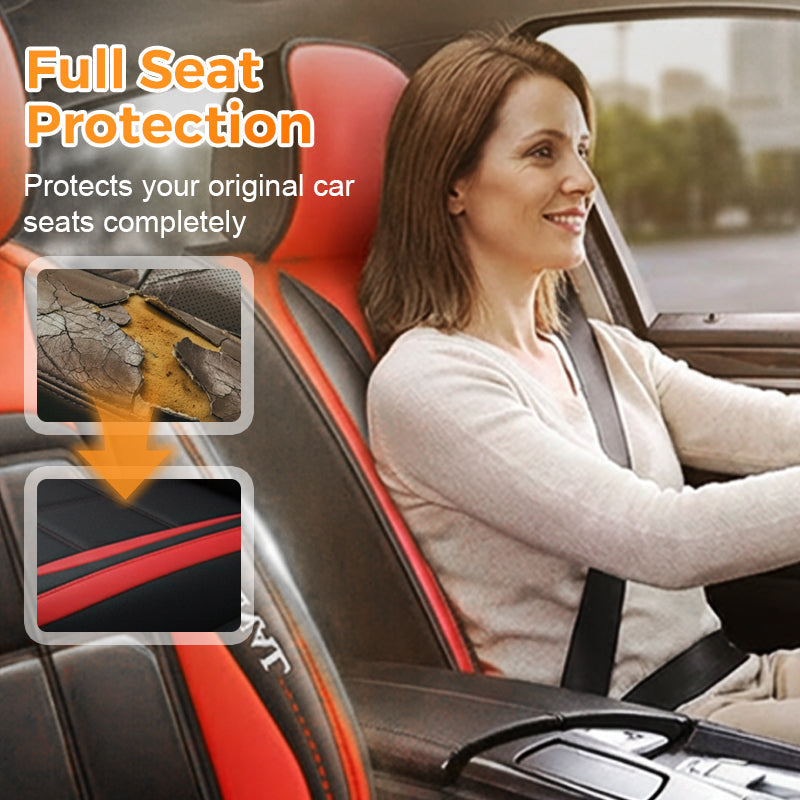 Durable PU Leather Front Seat Covers - Universal Fit for Cars, SUVs & Trucks
