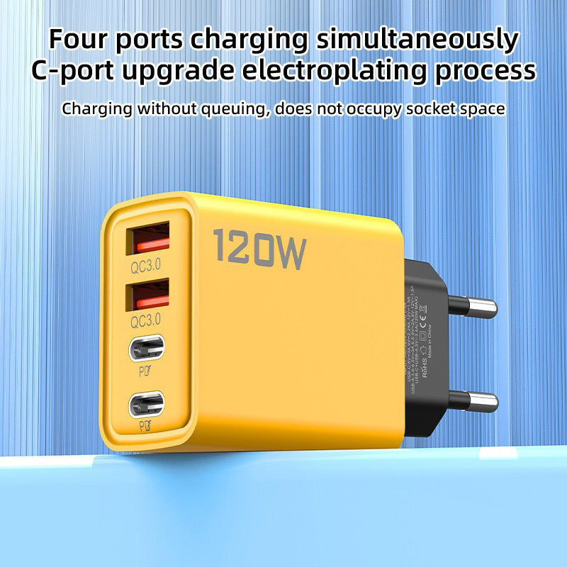 120W Fast Charging USB Hub with 4 Ports