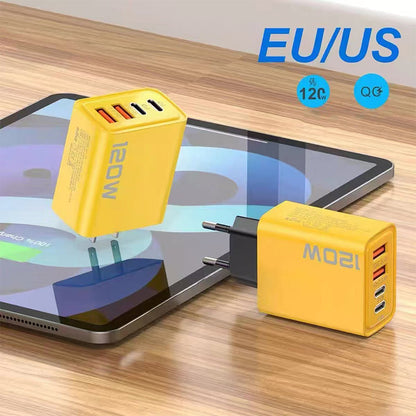 120W Fast Charging USB Hub with 4 Ports