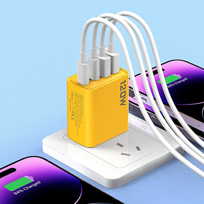 120W Fast Charging USB Hub with 4 Ports