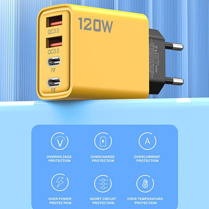 120W Fast Charging USB Hub with 4 Ports