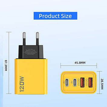 120W Fast Charging USB Hub with 4 Ports
