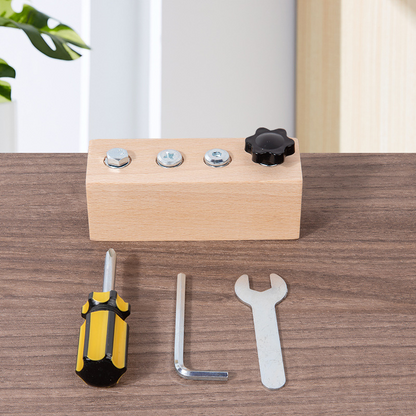Wooden Montessori Toy Set – Board with Screws and Screwdriver for Fine Motor Skills Development - 50% Off!