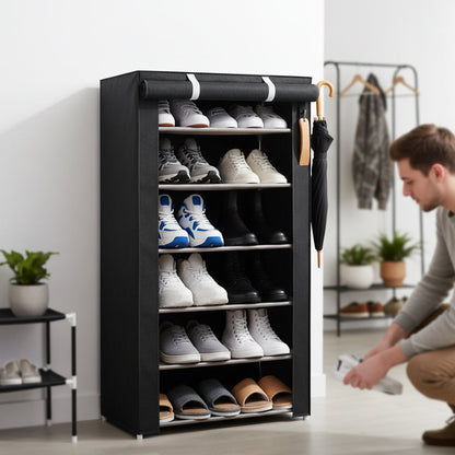 Multi-Tier Shoe Organizer with Protective Cover for Home