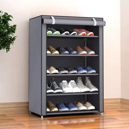 Multi-Tier Shoe Organizer with Protective Cover for Home