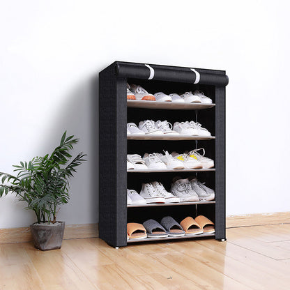 Multi-Tier Shoe Organizer with Protective Cover for Home