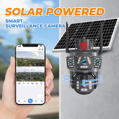 360° Solar-Powered Outdoor Security Camera with Night Vision