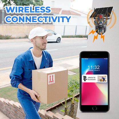 360° Solar-Powered Outdoor Security Camera with Night Vision