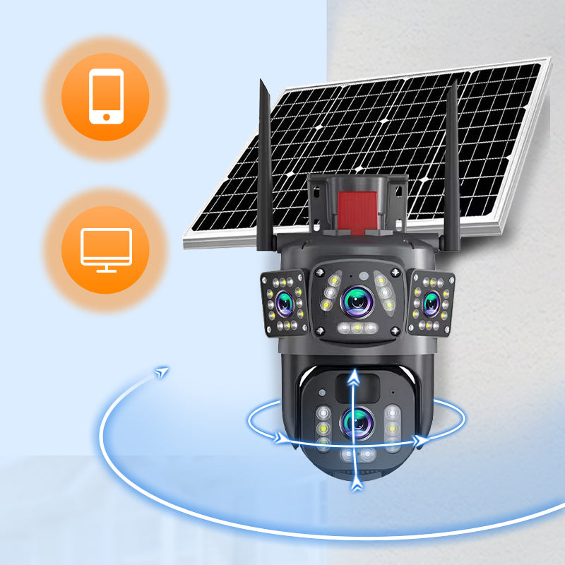 360° Solar-Powered Outdoor Security Camera with Night Vision