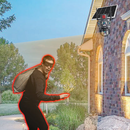 360° Solar-Powered Outdoor Security Camera with Night Vision