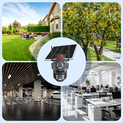 360° Solar-Powered Outdoor Security Camera with Night Vision