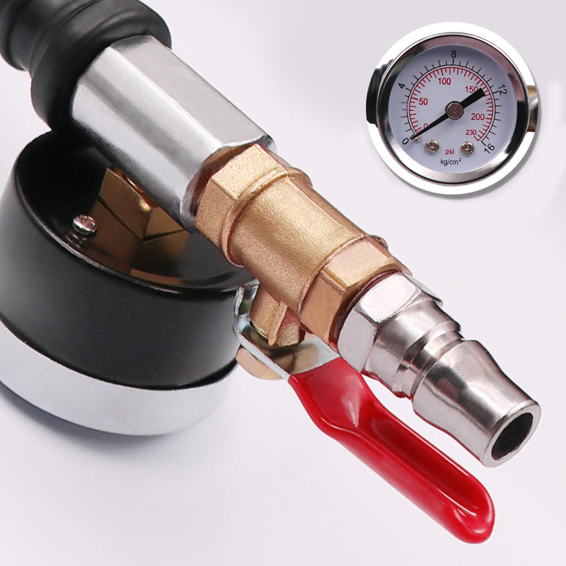 Precision Tire Inflator with Gauge & Dual-Head Valve | Fast and Accurate Inflation for Cars, Motorcycles & Bicycles | Durable Alloy, 298 mm