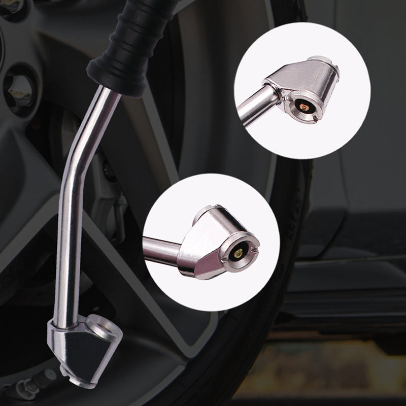 Precision Tire Inflator with Gauge & Dual-Head Valve | Fast and Accurate Inflation for Cars, Motorcycles & Bicycles | Durable Alloy, 298 mm