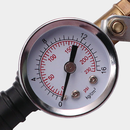 Precision Tire Inflator with Gauge & Dual-Head Valve | Fast and Accurate Inflation for Cars, Motorcycles & Bicycles | Durable Alloy, 298 mm
