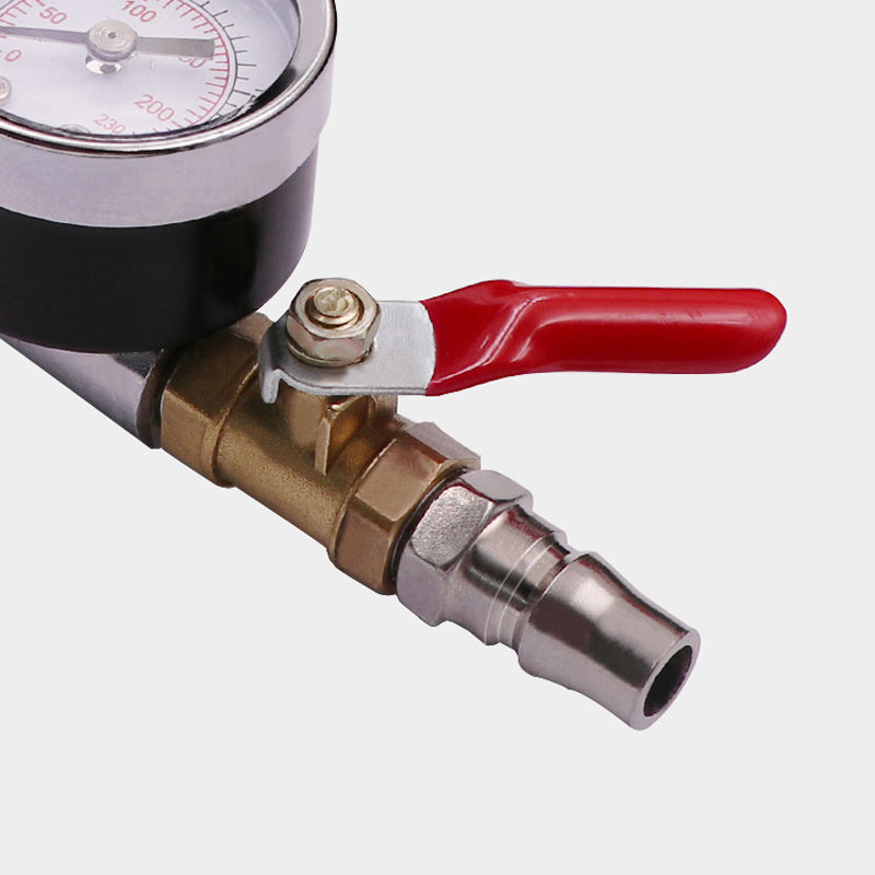 Precision Tire Inflator with Gauge & Dual-Head Valve | Fast and Accurate Inflation for Cars, Motorcycles & Bicycles | Durable Alloy, 298 mm